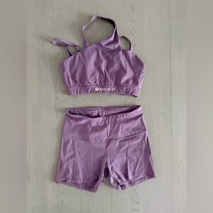 Sara Sigmundsdottir for WIT Lavender Activewear Set Shorts and Bra Top